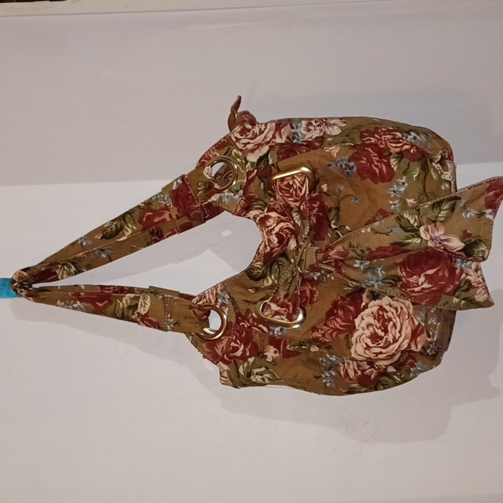 Corduroy Floral Shoulder Bag